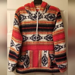Brooklyn Cloth Mfg. Co. Men's Hoodie Aztec Southwest Baja Style Size XL EUC NICE